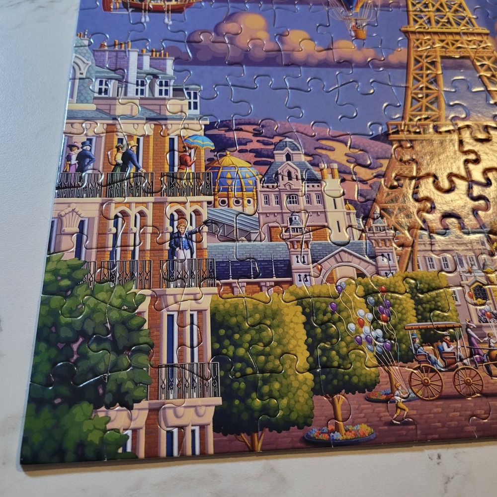 Dowdle Balloons Over Paris 300 Large Piece Jigsaw Puzzle Eiffel Tower France - Picture 4 of 10